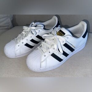 adidas Women's White and Black Sneakers